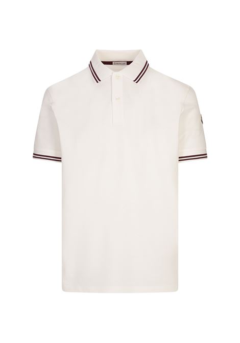 Polo Bianca Con Righe Su Collo e Polsi MONCLER | 091-8A00007 89A16034